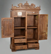 Indian Hand Carved Solid Wooden Cupboard Wardrobe D71
